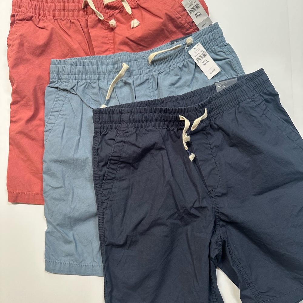 Gap Signature Casual Shorts - set of 3 Red and Light Blue, Navy